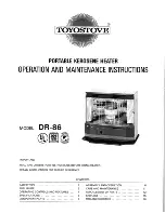 Toyostove DR-86 Operating And Maintenance Instructions Manual preview