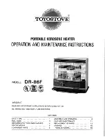 Preview for 1 page of Toyostove DR-86F Operating And Maintenance Instructions Manual