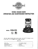 Предварительный просмотр 1 страницы Toyostove KRA-105 Operation And Maintenance Instructions