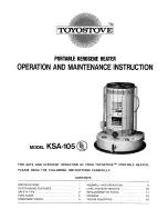 Preview for 1 page of Toyostove KSA-105 Operation And Maintenance Instructions