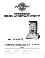 Toyostove KSA-120 Operation And Maintenance Instructions preview