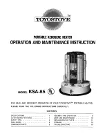 Toyostove KSA-85 Operation And Maintenance Instructions preview