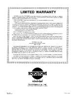 Preview for 20 page of Toyostove OPT-81UL Installation And Operation Instructions Manual