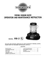 Preview for 1 page of Toyostove RB-2 Operation And Maintenance Instructions