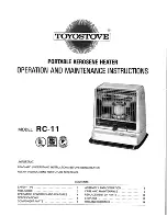 Toyostove RC-11 Operating And Maintenance Instructions Manual предпросмотр