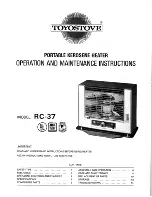 Preview for 1 page of Toyostove RC-37 Operation And Maintenance Instructions