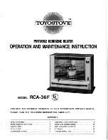 Preview for 1 page of Toyostove RCA-36F Operation And Maintenance Instructions