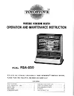 Toyostove RSA-850 Operation And Maintenance Instructions preview