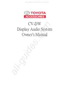 Preview for 1 page of Toyota Accessories CV-DW Owner'S Manual