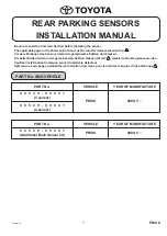 Preview for 1 page of Toyota 08529-00841 Installation Manual