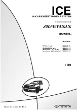 Предварительный просмотр 1 страницы Toyota 2003 Avensis Installation Instructions Manual