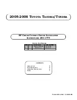 Preview for 1 page of Toyota 2005-2008 TACOMA Instructions Manual