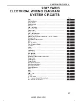 Preview for 68 page of Toyota 2007 YARIS HATCHBACK Wiring Diagrams