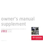 Preview for 1 page of Toyota 2011 Automobile Owner'S Manual Supplement