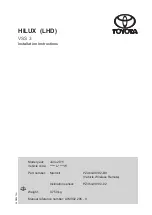 Preview for 1 page of Toyota 2011 HILUX VSS 3 Installation Instructions Manual