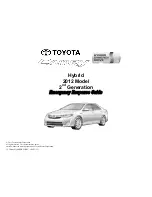 Toyota 2012 CAMRY LE Emergency Response Manual preview