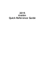 Toyota 2015 Avalon Quick Reference Manual предпросмотр