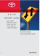 Предварительный просмотр 1 страницы Toyota 2016 ENTUNE AUDIO Quick Reference Manual