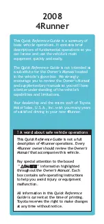 Preview for 2 page of Toyota 4Runner 2008 Quick Reference Manual