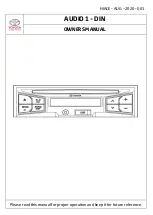 Toyota AUDIO 1-DIN Owner'S Manual preview