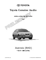 Toyota Audio 2000 Avensis Installation Instructions Manual preview