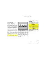 Preview for 275 page of Toyota AVALON 2005 Operating Manual