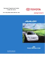 Toyota AVALON Pocket Reference Manual preview