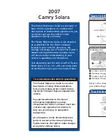 Preview for 2 page of Toyota CAMRY SOLARA 00452-PRG07-SOL Pocket Reference Manual