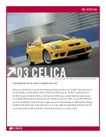 Toyota Celica 2003 Brochure & Specs предпросмотр