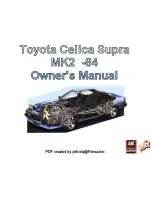 Предварительный просмотр 1 страницы Toyota Celica Supra 1984 Owner'S Manual