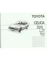 Предварительный просмотр 2 страницы Toyota Celica Supra 1984 Owner'S Manual