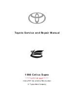 Preview for 1 page of Toyota Celica Supra 1986 Service And Repair Manual