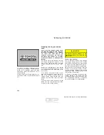 Предварительный просмотр 226 страницы Toyota Corolla 2004 Owner'S Manual