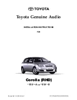 Toyota Corolla E12-A Installation Instructions Manual preview