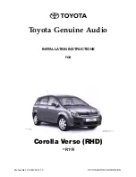 Toyota Corolla Verso Installation Instructions Manual preview