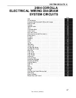 Предварительный просмотр 47 страницы Toyota COROLLA2004 Electrical Wiring Diagram