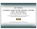 Предварительный просмотр 1 страницы Toyota Dynamic Laser Cruise Control System Quick Training Manual