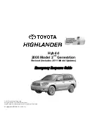 Предварительный просмотр 1 страницы Toyota Highlander 2008 Emergency Response Manual