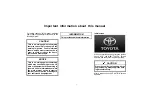 Preview for 1 page of Toyota LAND CRUISER 2002 Manual