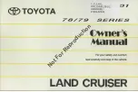 Toyota LAND CRUISER 78 series Owner'S Manual preview