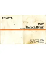 Toyota MR2 1987 Owner'S Manual preview