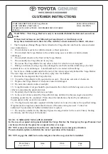 Предварительный просмотр 11 страницы Toyota PZQ72-42080 Fitting Instructions Manual