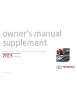 Toyota RAV-4 2015 Series Owner'S Manual Supplement preview