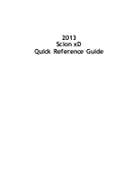 Предварительный просмотр 1 страницы Toyota Scion xD 2013 Quick Reference Manual