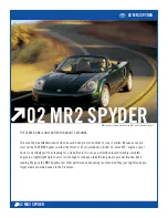 Preview for 1 page of Toyota Spyder 02 MR2 Brochure & Specs