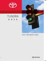 Preview for 1 page of Toyota Tundra 2013 Quick Reference Manual