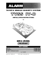 Preview for 1 page of Toyota TVSS IV-D Installation Instructions Manual