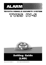 Toyota TVSS IV-S Settings Manual preview