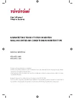 Toyotomi HTN/HTG-09IV User Manual preview