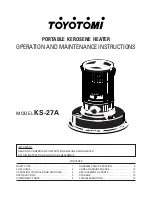 Preview for 1 page of Toyotomi KS-27A Operation And Maintenance Instructions